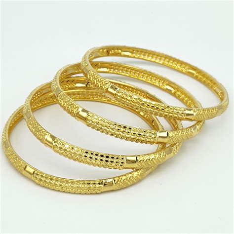 Buy Gold Bangles Simple Design - 4pcs Online | The Best Jewellery - JewelFlix