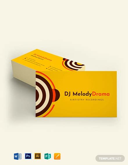 28+ DJ Business Cards Templates - Photoshop, Ms Word, Publisher, AI | Free & Premium Templates