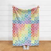 Rainbow Pinwheel Quilt Fabric | Spoonflower