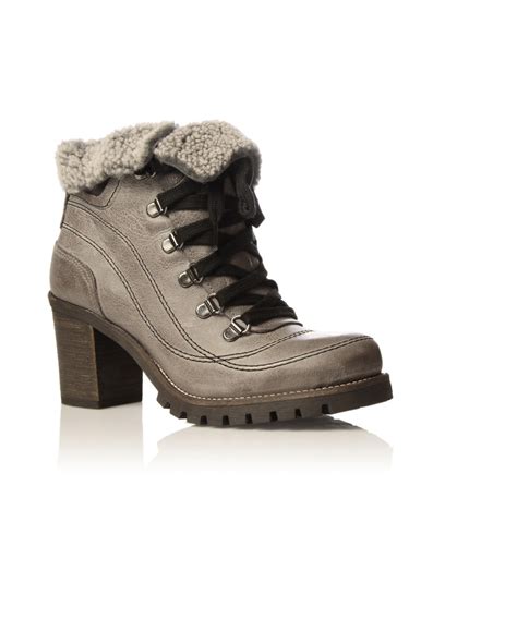 Lyst - Carvela Kurt Geiger Shelly Faux Fur Hiking Boot in Gray