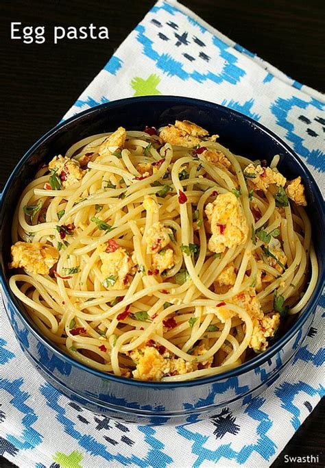 Egg spaghetti (Scrambled egg pasta) - Swasthi's Recipes