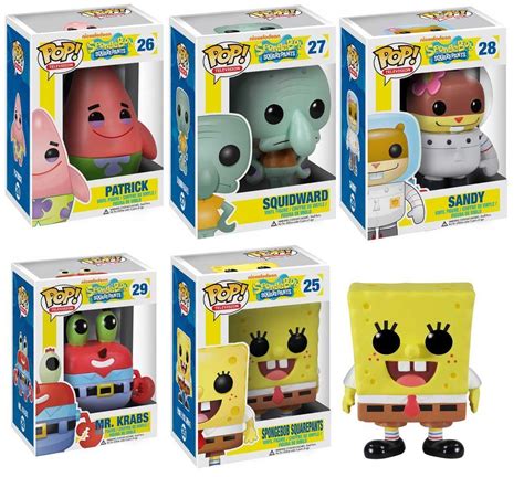 Amazon.com: Funko POP Spongebob Vinyl Figures Set of Five: Spongebob, Squidward, Patrick Star ...