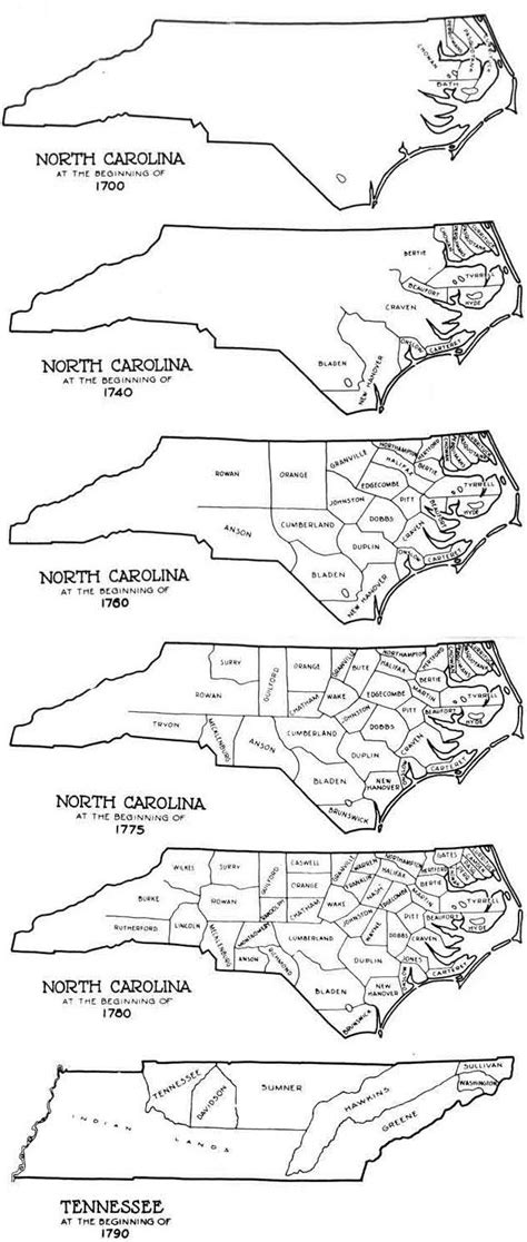 North Carolina Counties, 1700-1790 | North carolina counties, North carolina, Genealogy resources