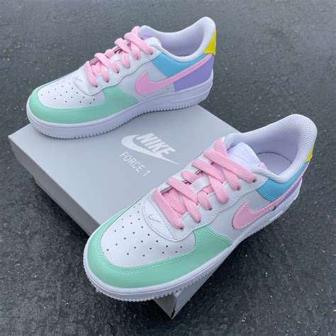 Nike Air Force 1 Sneakers - Custom Pastel Colors – B Street Shoes