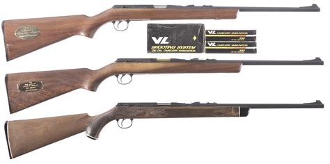 Three Daisy 22 Caseless VL Single Shot Rifles