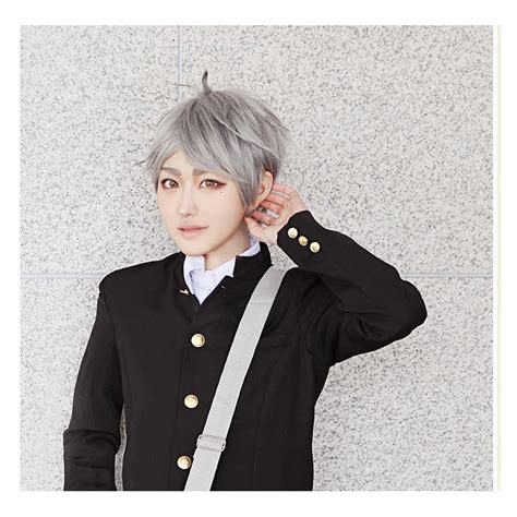 Haikyuu!! Sugawara Koushi Cosplay Wig Short Gray High Temperature Fiber Hair Costume Play Wigs ...