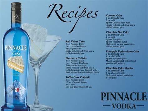 Pinnacle Cake Vodka Recipes ~Now you can have your cake and drink it too! drinkables | Cake ...