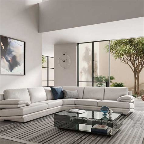 Plaza Sectional Sofa Optical White Leather Natuzzi Italia Furniture ...