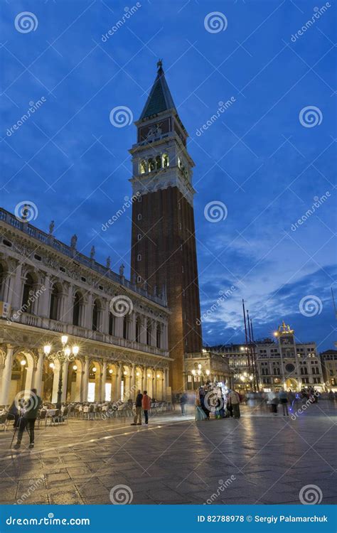 Piazza San Marco at Night in Venice, Italy. Editorial Stock Photo ...