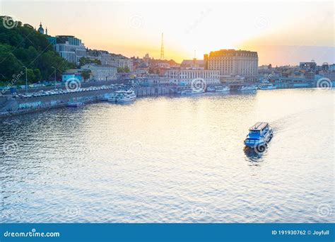 Cruise Boat Dnipro River Kyiv Stock Photo - Image of dnieper ...