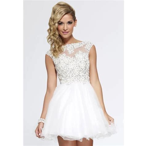 2016 White Short Homecoming Dresses 2016 Beaded Graduation Dress Girls 8th Grade Prom Dress-in ...