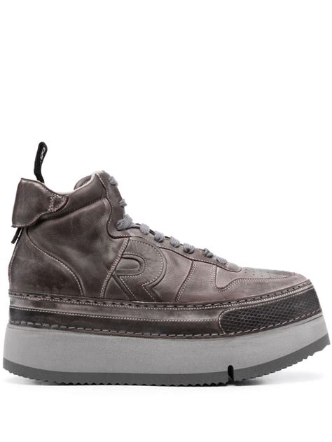 R13 The Riot Platform Leather Sneakers in Brown | Lyst