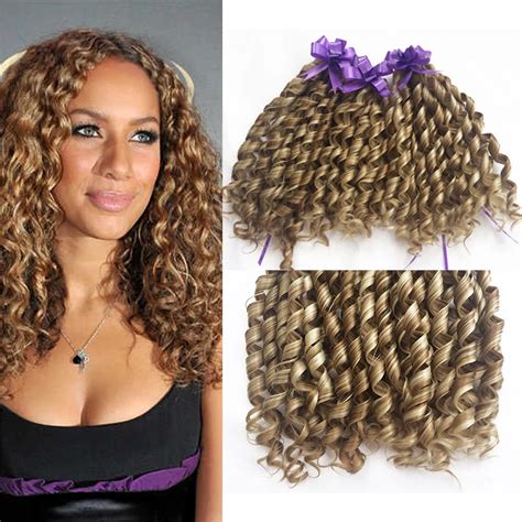 150G 3pcs(14"16"18")/lot crochet hair extensions curly extensions hair blonde27/613 synthetic ...