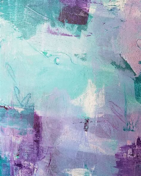 Purple and teal abstract painting Melinda Driscoll