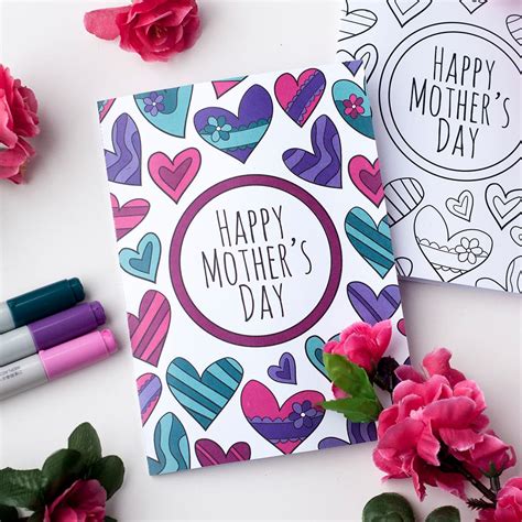 Free Mother's Day Coloring Card - Sarah Renae Clark - Coloring Book Artist and Designer