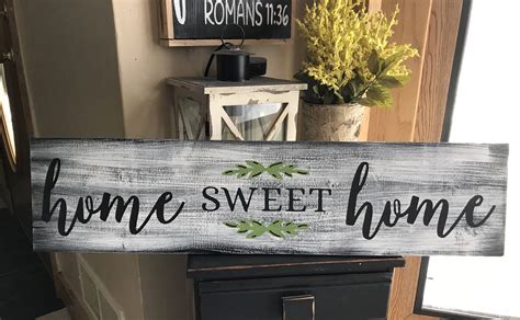 Home Sweet Home Sign Rustic Country Fixer Upper Style Farmhouse Wood Sign 30 inches long | Wood ...