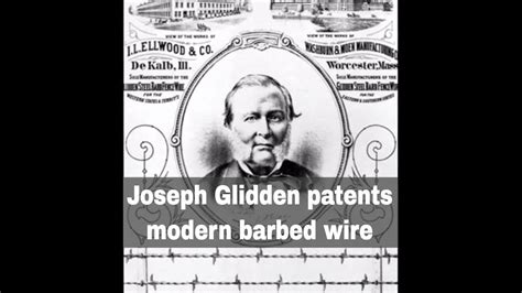 24th November 1873: Joseph Glidden awarded a patent for modern barbed ...