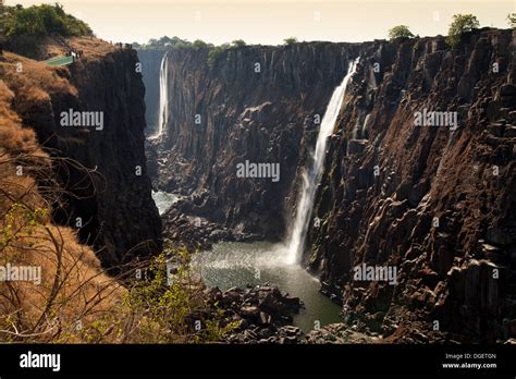 The Victoria Falls in the Dry Season (October) on the Zambia side in ...