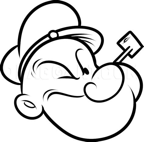 How To Draw Popeye Easy, Step by Step, Drawing Guide, by Dawn | Easy ...