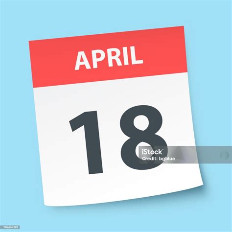 April 18 Daily Calendar On Blue Background Stock Illustration ...