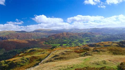 an aerial view of the hills and valleys