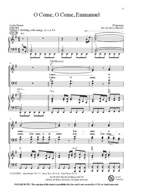 O Come O Come Emmanuel (Choral Anthem SATB) Sheet Music PDF (Lillenas ...