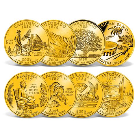 Gold-Layered State Quarters Set | Gold-Layered | Gold | American Mint