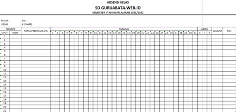 Contoh Format Grafik Absensi Siswa Target Kurikulum Pembelajaran | Porn ...