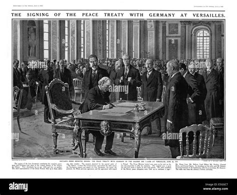 1919 The Sphere illustration of the Signing of the Treaty of Versailles ...