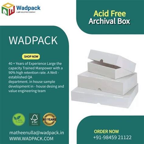 Cardboard Light Weight Acid Free Archival Box, For Food, Box Capacity: 1-5 Kg at best price in ...