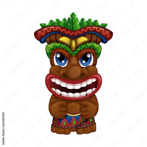 Hawaiian totem with palm leaves. Holidays in the Hawaiian Islands ...