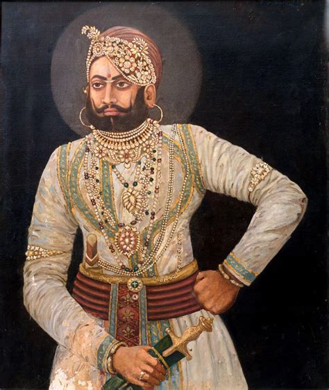 Portrait Of An Indian King - Vintage Indian Royalty Painting - Art ...