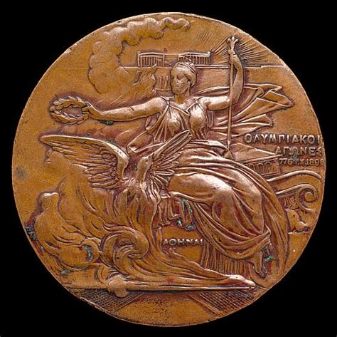 An Athens 1896 Olympic Games participant's medal, designed b