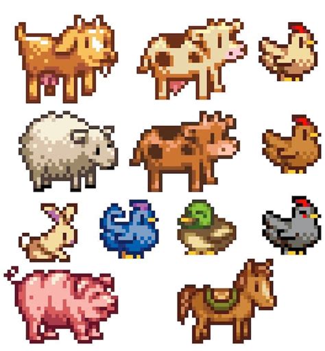 Stardew Valley Cross Stitch Pattern Farm Animal Set | Etsy