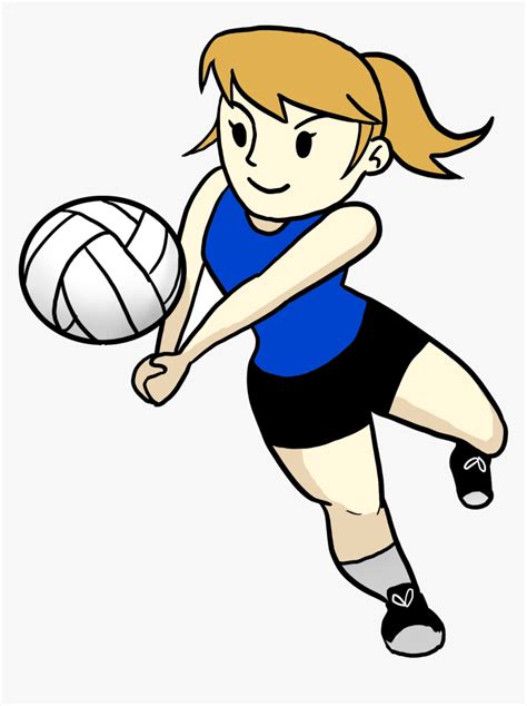 Volleyball Cartoon Clipart Transparent Png - Clipart Girl Playing ...