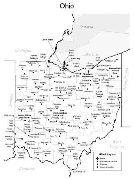 Ohio Airports Map - Ohio • mappery