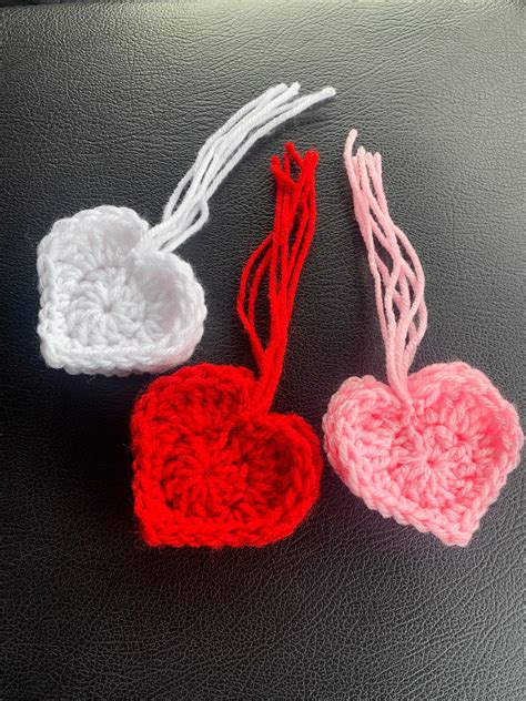 9 Crochet Heart Ornaments Set of 9 | Etsy