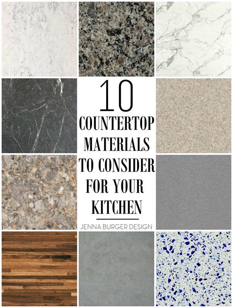 10 Countertop Materials to Consider for the Kitchen - Jenna Burger Design LLC