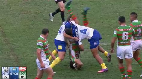 How Inglis landed from the spear tackle : r/nrl