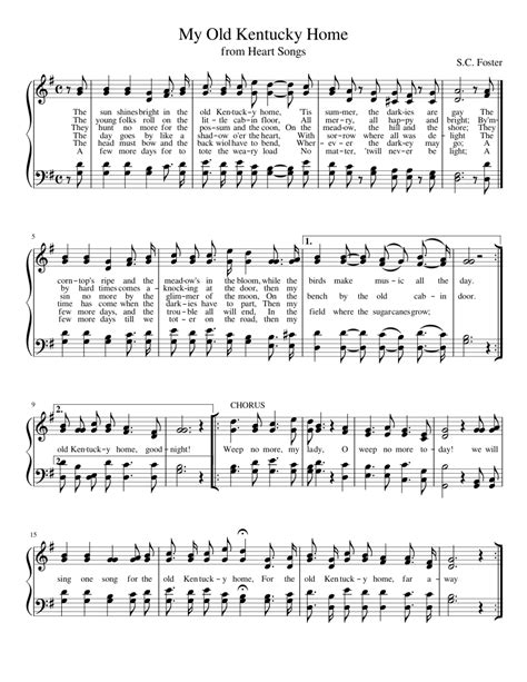 My Old Kentucky Home sheet music for Piano download free in PDF or MIDI