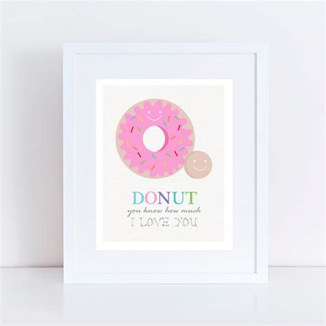 Donut Love Donut Art Doughnut Print Colourful Room Decor - Etsy