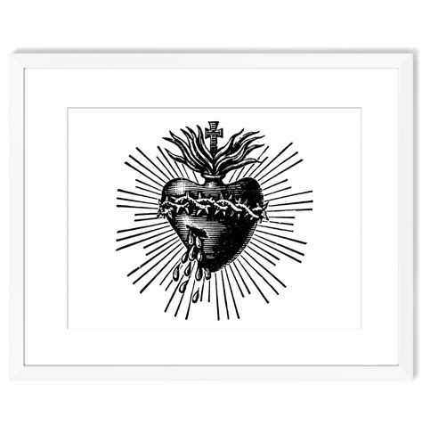 Sacred Heart Art Catholic Art Eclectic Wall Art Modern Wall Art ...