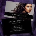 Add photo trendy fashion model black business card - Perfectly Custom