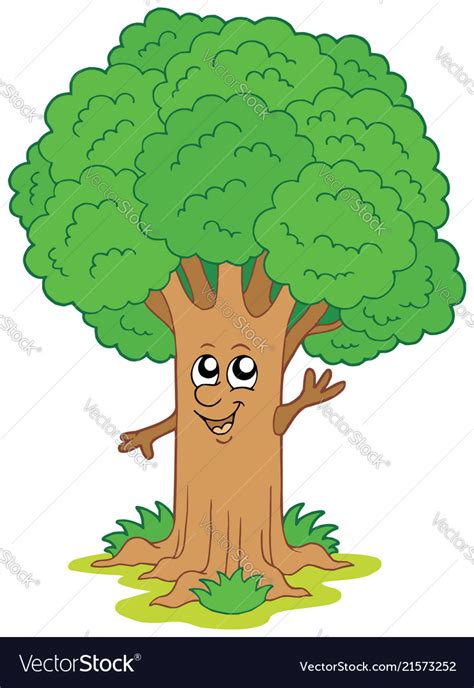 Cartoon tree character Royalty Free Vector Image