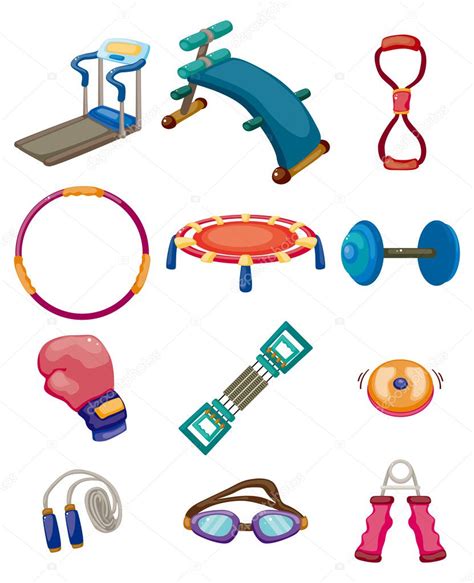 Cartoon Fitness Equipment icons Stock Vector Image by ©mocoo2003 #8290384