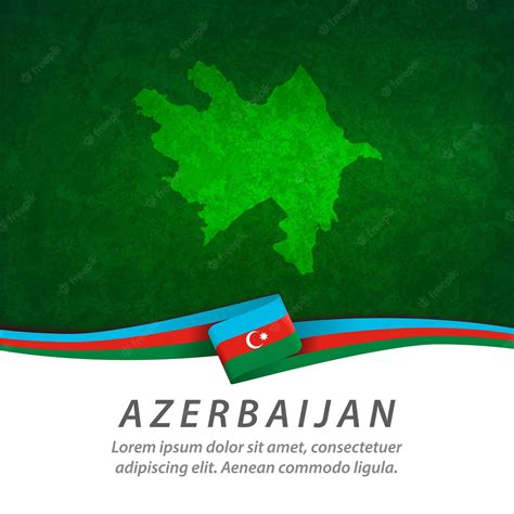 Premium Vector | Azerbaijan flag with central map