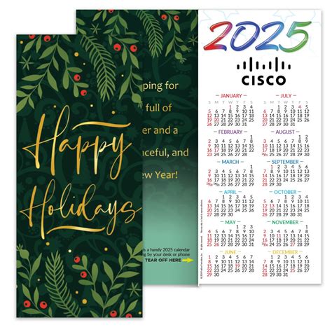 Happy Holidays 2024 Silver Foil-Stamped Greeting Card Calendar - Personalization Available ...