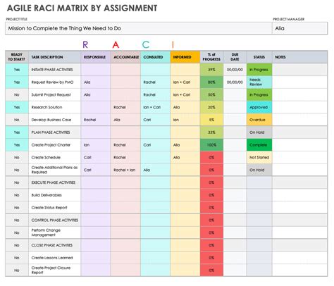 Raci Chart Template Xls