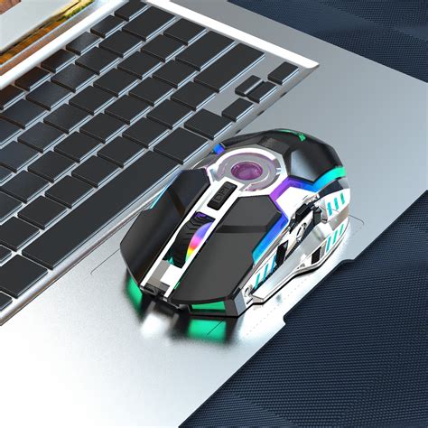 Rechargeable Wireless Silent Mouse RGB Backlit Ergonomic Gaming Mouse for Laptop Computer ...