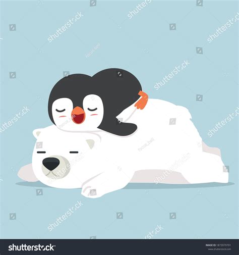 Polar Bear Little Penguin Sleep Doodle Stock Vector (Royalty Free ...